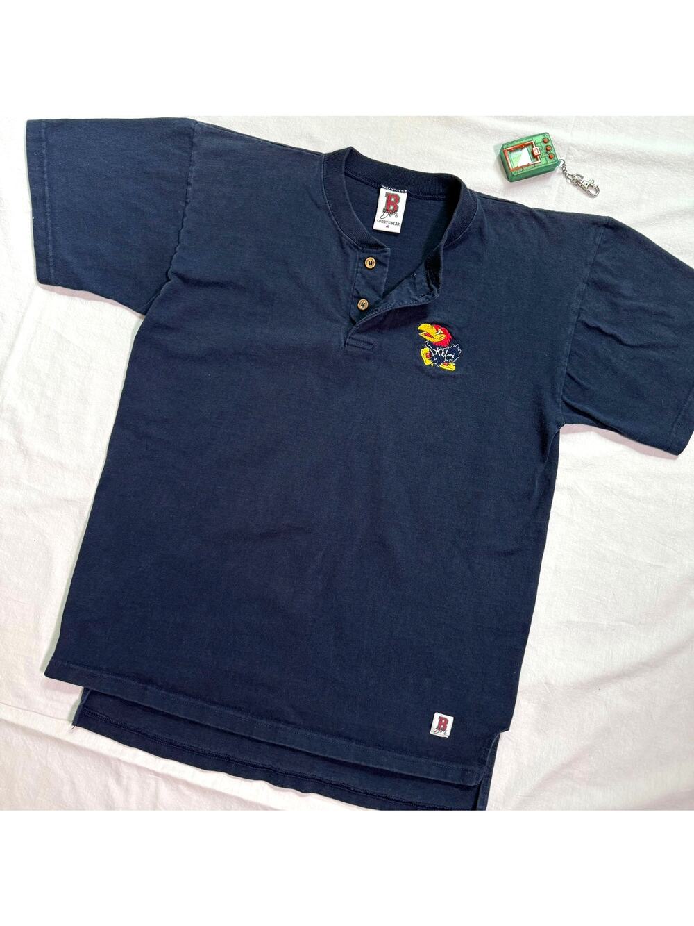 Vintage KU Kansas Henley Shirt - M